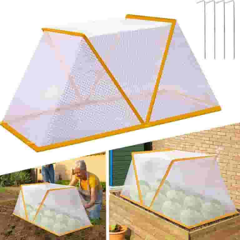 PVC Raised Garden Bed Cover with Mesh – Foldable Frost Protection
