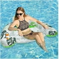 thumbnail image 1 of PVC Recliner Pool Float with Cup Holder - Inflatable Lounge Chair, Sunbathing Raft, 350lb Capacity, for Adults Summer Vacation, Beach Party Accessory, Green, 1 of 7