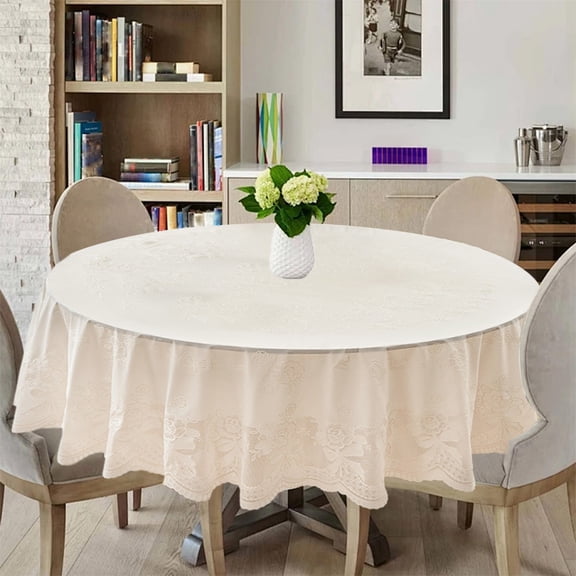 PVC Rectangular Tablecloth, 51x51in, Waterproof & Easy Clean Dining Table Cover for Parties, Picnics, Dinner, 3 Sizes Available