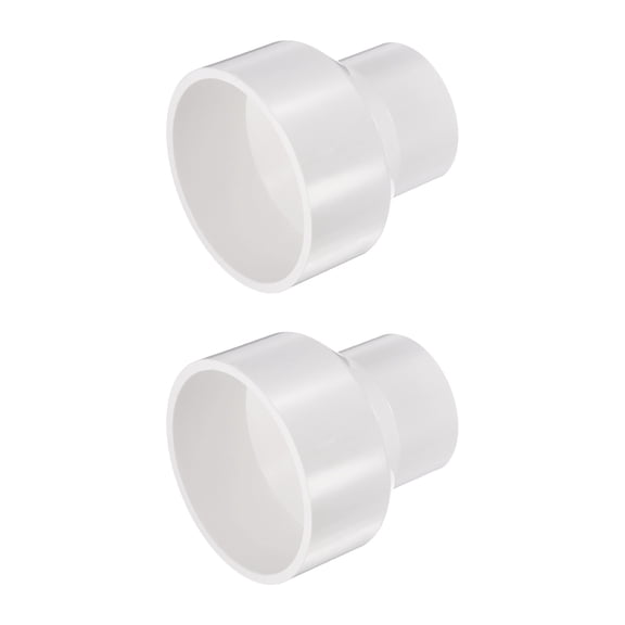 PVC Reducing Coupling, 4" x 2-1/2" Schedule 40 Reducer Adapter, PVC Pipe Fitting Pipe Slip Socket Connectors for Water Supply Irrigation, White