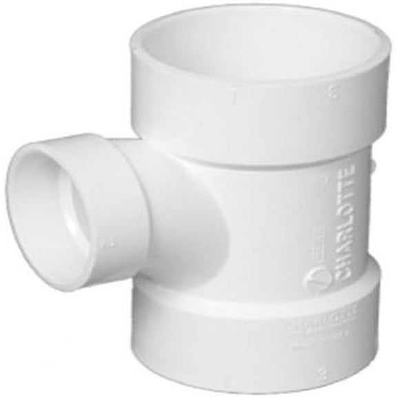 Charlotte Pipe PVC Reducing Sanitary Tee - DWV Sanitary Tee Reducer - Multicolor