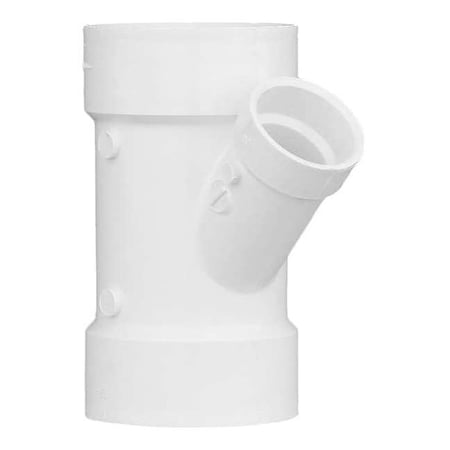 PVC Reducing Wye, Hub, 3 in x 3 in x 1 1/2 in Pipe Size 1WJU9