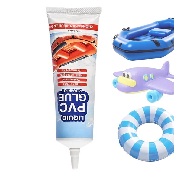 PVC Repair Glue Heavy Duty Vinyl Adhesive, Waterproof Bonding Formula, 24 Hour Sealant, Strong Fix Solution for Inflatable Mattress Pool Boat TPU Use