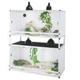 thumbnail image 1 of PVC Reptile Enclosure Up To 4x2x2FT Stackable ToxiRium Large Reptile Terrarium 120 Gallons for Bearded Dragon Gecko Lizard Snake, Wide Breeding Vivarium Area with Sliding Doors -2pcs with Spacers, 1 of 11