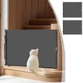 thumbnail image 1 of PVC Retractable Pet Fence Jump Proof Dog Cat Gate | No-Punch Wall Mount, Heavy Duty PVC, Black, 40/50x125cm | Barrier Partition with Locking Door, Strong Clips, Transparent Panel, 1 of 6