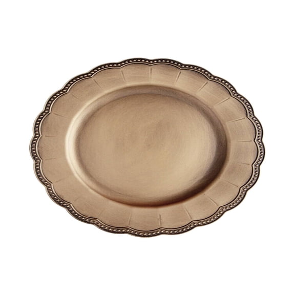 PVC Retro Serving Tray, Antique Style Decorative Platter for Home and Party, Durable Plastic Tray for Snacks and Drinks