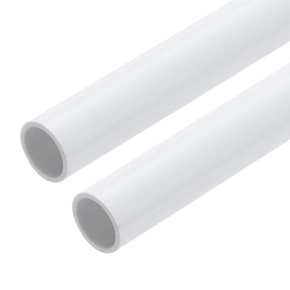 Rigid Round Pipe 10mm ID 12mm OD 9" Length White High Impact for Water Pipe, Crafts, Cable Sleeves 2Pcs