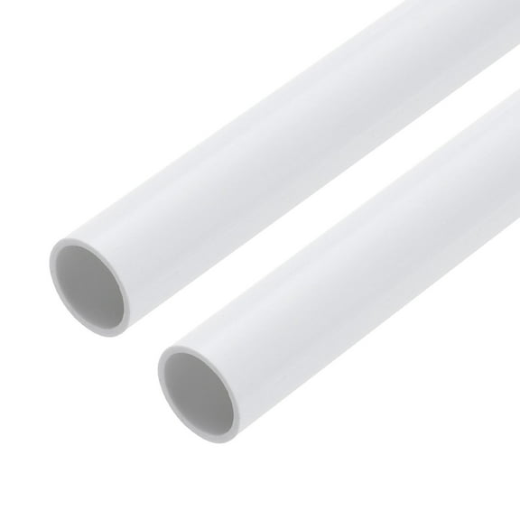 Rigid Round Pipe 11mm ID 13mm OD 9" Length White High Impact for Water Pipe, Crafts, Cable Sleeves 2Pcs