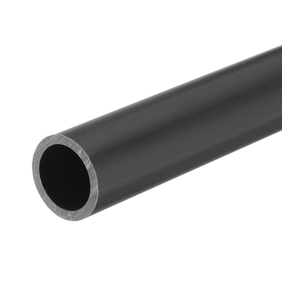 Rigid Round Pipe 15.4mm ID 20mm OD 20cm/8" Length Dark Grey High Impact for Water Pipe, Crafts