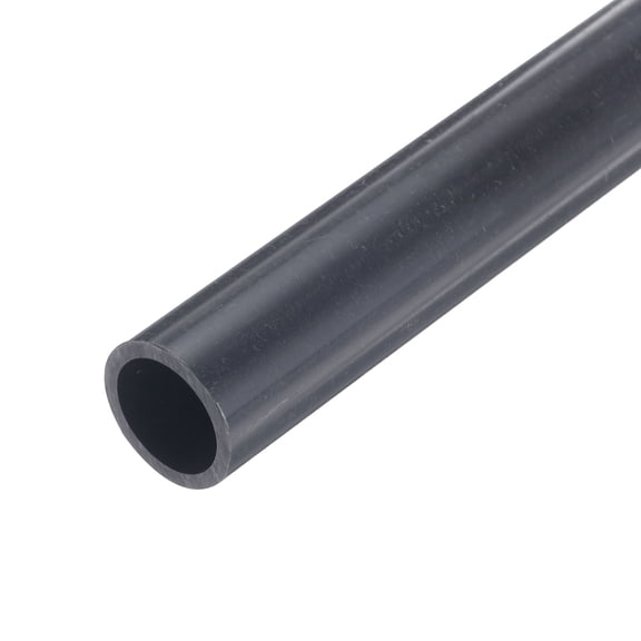 Uxcell Rigid Round Pipe 17.6mm ID 22mm OD 9" Length Dark Grey High Impact