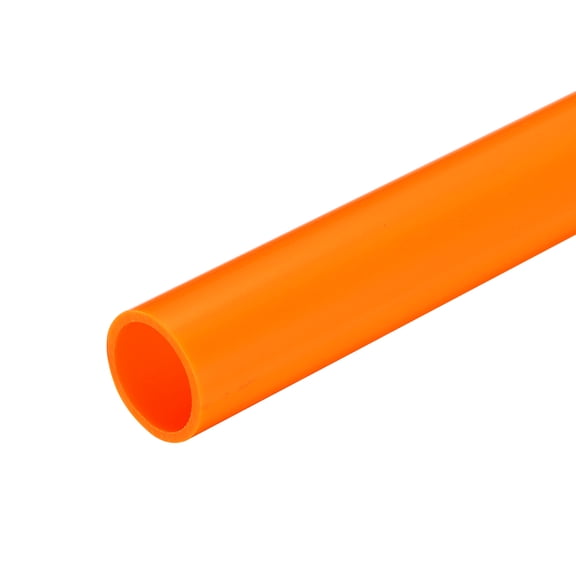 Rigid Round Pipe 21mm ID 25mm OD 20cm/8" Length Orange High Impact for Water Pipe, Crafts, Cable Sleeves