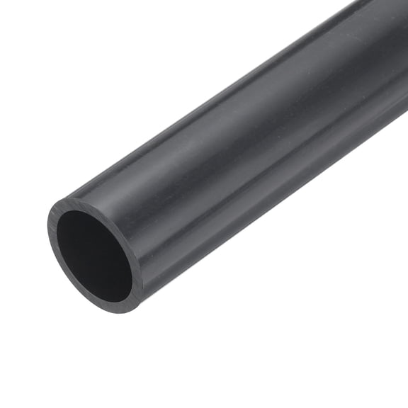 Uxcell Rigid Round Pipe 25.6mm ID 32mm OD 9" Length Dark Grey High Impact