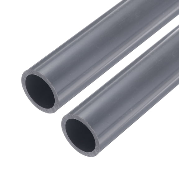 Rigid Round Pipe 25.6mm ID 32mm OD 9" Length Light Grey High Impact for Water Pipe, Crafts, Cable Sleeves 2Pcs