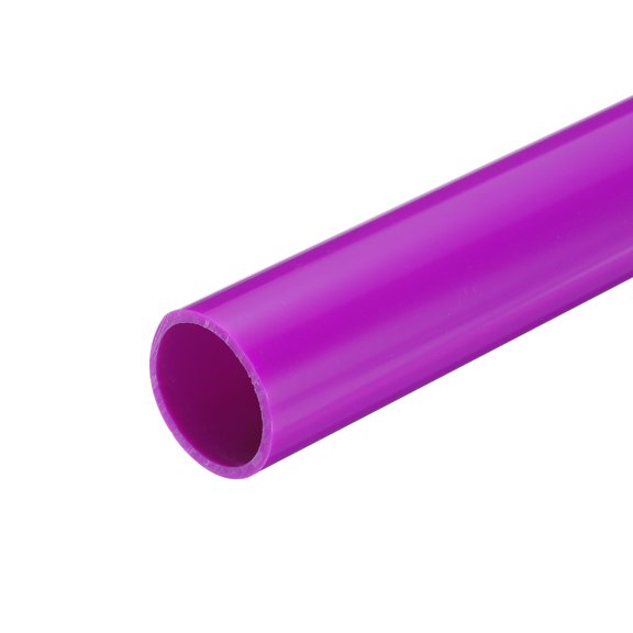 Rigid Round Pipe 27.2mm ID 32mm OD 20cm/8" Length Purple High Impact for Water Pipe, Crafts, Cable Sleeves