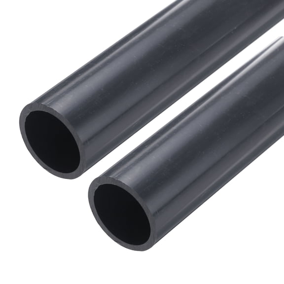 Rigid Round Pipe 31.6mm ID 38mm OD 9" Length Dark Grey High Impact for Water Pipe, Crafts, Cable Sleeves 2Pcs