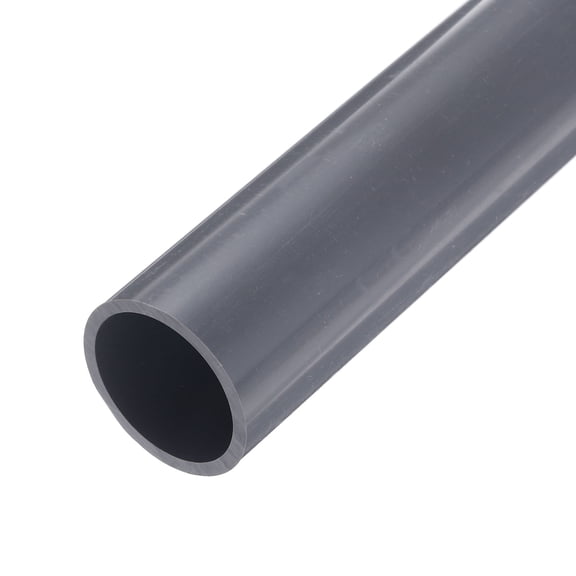 Uxcell Rigid Round Pipe 34mm ID 40mm OD 9" Length Light Grey High Impact