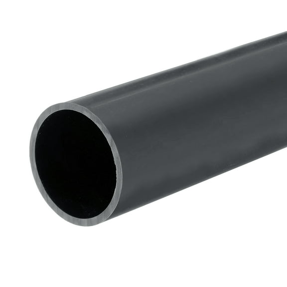 Rigid Round Pipe 36mm ID 40mm OD 20cm/8" Length Dark Grey High Impact for Water Pipe, Crafts