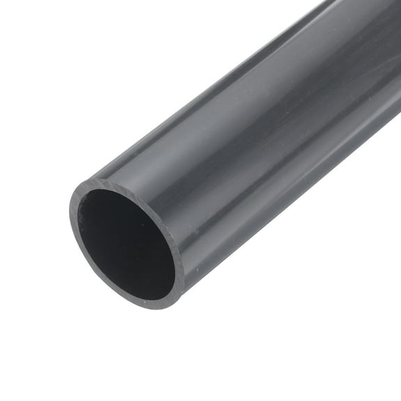 Rigid Round Pipe 42.6mm ID 50mm OD 9" Length Dark Grey High Impact for Water Pipe, Crafts, Cable Sleeves