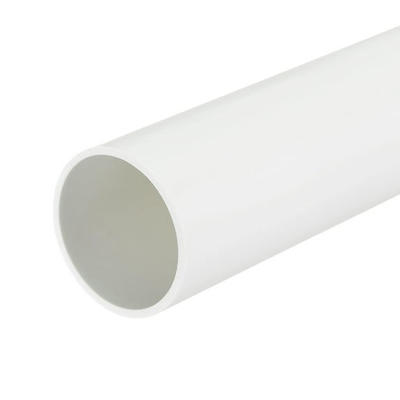 Uxcell Rigid Round Pipe 45.2mm ID 50mm OD 330mm/13" White High Impact for Water Pipe Crafts Cable Sleeve