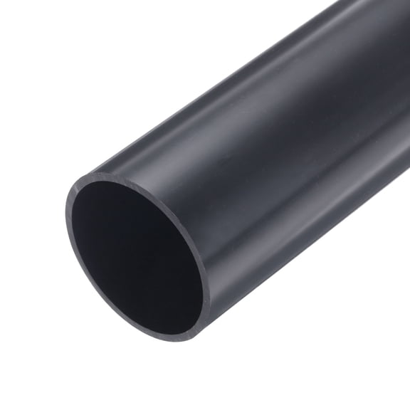 Uxcell Rigid Round Pipe 57mm ID 63mm OD 9" Length Dark Grey High Impact