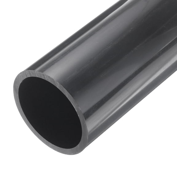 Uxcell Rigid Round Pipe 63.8mm ID 75mm OD 9" Length Dark Grey High Impact