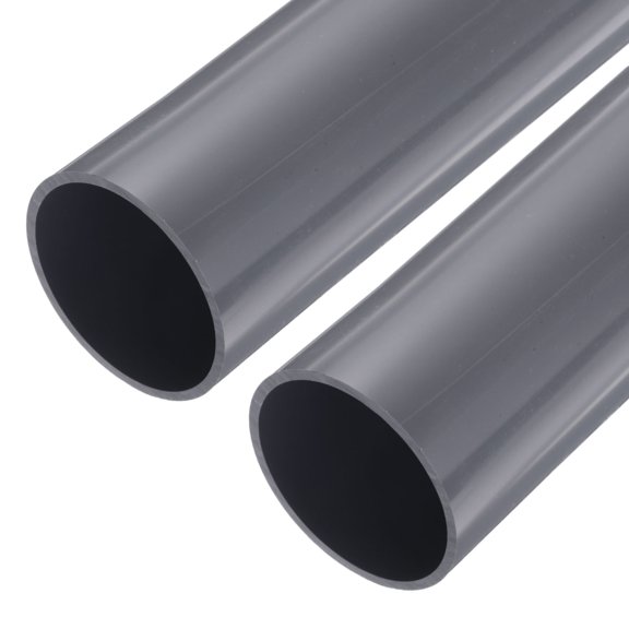 Rigid Round Pipe 81.4mm ID 90mm OD 9" Length Light Grey High Impact for Water Pipe, Crafts, Cable Sleeves 2Pcs