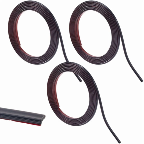 PVC Self-Adhesive Flexible Molding Trim Ceiling Molding Wall Trim for Furniture Door Wardrobe Home Decor Black 8x3.5mm 3m/roll 3 rolls/set DIY