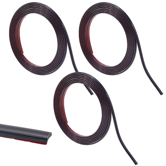 PVC Self-Adhesive Flexible Molding Trim Ceiling Molding Wall Trim for Furniture Door Wardrobe Home Decor Black 8x3.5mm 3m/roll 3 rolls/set