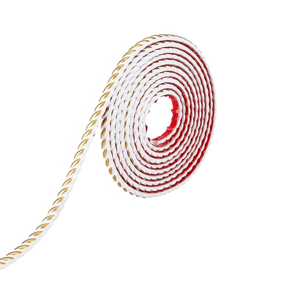 PVC Self-Adhesive Flexible Molding Trim Ceiling Molding Wall Trim for Furniture Door Wardrobe Home Decor Imitation Gesso Lines Goldenrod 15x8mm