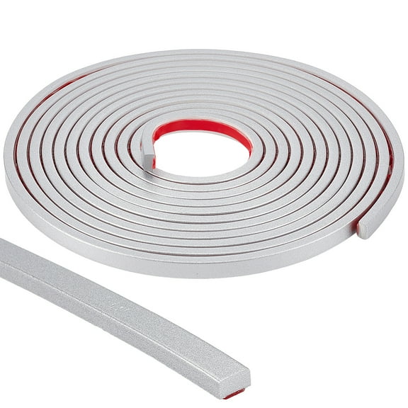 PVC Self-Adhesive Flexible Molding Trim Ceiling Molding Wall Trim for Furniture Door Wardrobe Home Decor Imitation Gesso Lines Silver 10mm DIY