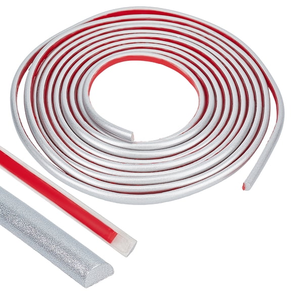 PVC Self-Adhesive Flexible Molding Trim Ceiling Molding Wall Trim for Furniture Door Wardrobe Home Decor Imitation Gesso Lines Silver 12mm