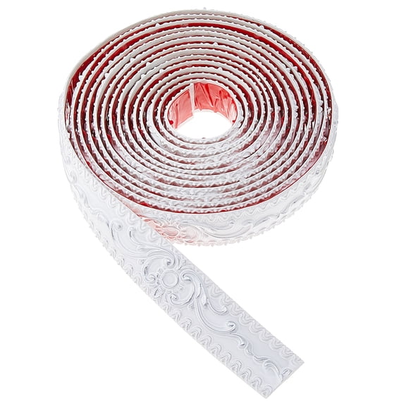PVC Self-Adhesive Flexible Molding Trim Ceiling Molding Wall Trim for Furniture Door Wardrobe Home Decor Silver 37x5.5mm 5m/roll
