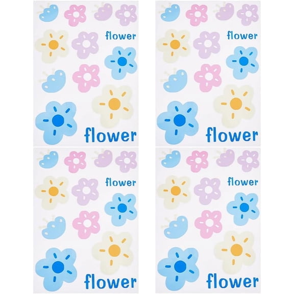 PVC Self Adhesive Flower Car Sticker Waterproof Floral Decals for Car Decoration Colorful 306x206x0.3mm Sticker: 39~78x42~98mm