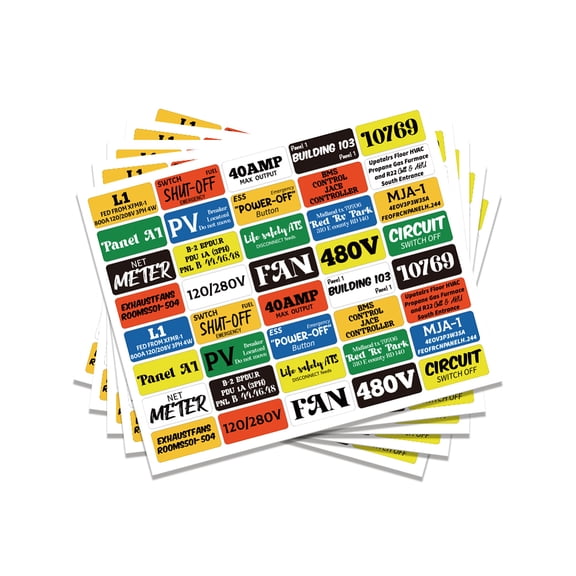 PVC Self-Adhesive Stickers Writable Label Stickers Rectangle Word 175x220mm Sticker: 19x38mm 40pcs/sheet 5sheets/set