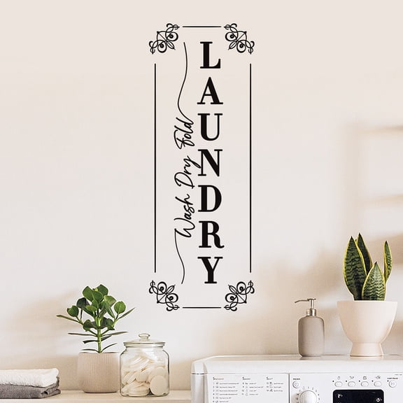 PVC Self Adhesive Wall Stickers Washing Machine Warterproof Decals for Home Living Room Bedroom Wall Decoration Word 900x350mm DIY