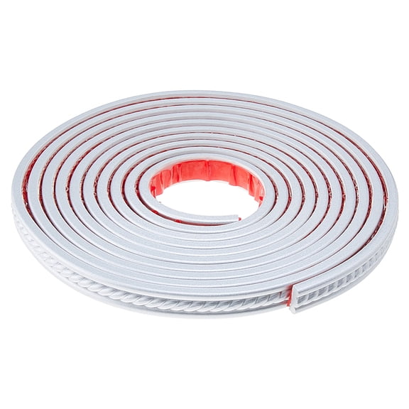 PVC Self-adhesive Flexible Molding Trim Ceiling Molding Wall Trim for Furniture Door Wardrobe Home Decor Silver 20x7mm 5m/roll DIY