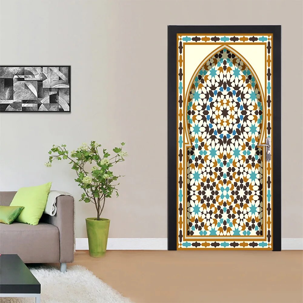 PVC Self-adhesive Removable Muslim Arabic Door Sticker Allahu Islamic ...