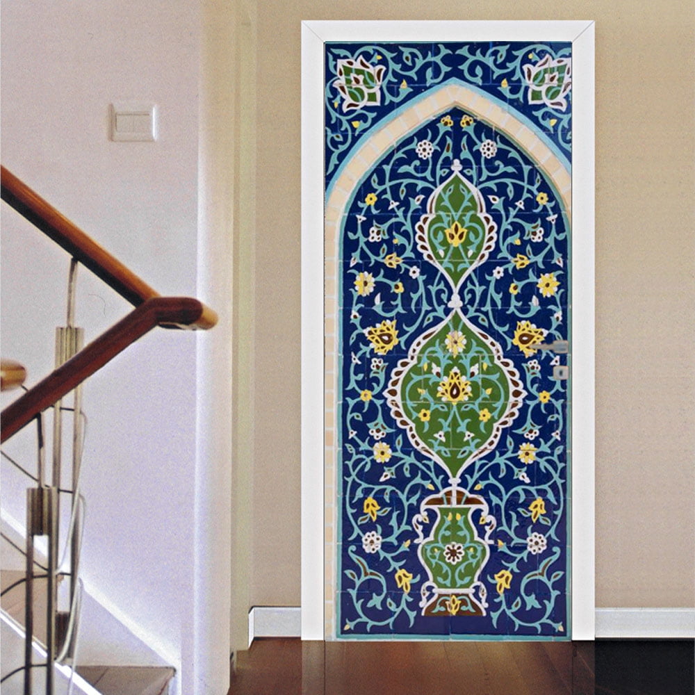 PVC Self-adhesive Removable Muslim Arabic Door Sticker Allahu Islamic ...