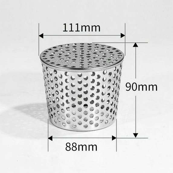 PVC Sewer Pipe Screen Cover 304 Stainless Steel Straight Insert Filter for Roof Floor Side Drains, Conical Rodent Proof Strainer for Outdoor Water Drainage