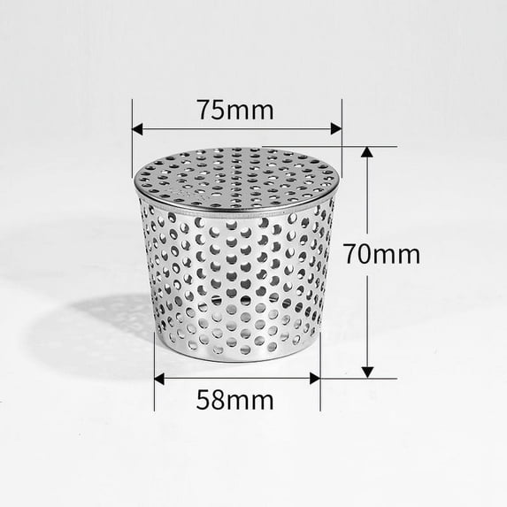 PVC Sewer Pipe Screen Cover 304 Stainless Steel Straight Insert Filter for Roof Floor Side Drains, Conical Rodent Proof Strainer for Outdoor Water Drainage