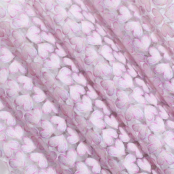 PVC Sheets with Heart Pattern Pearl Pink 307x0.4mm 1.2m/roll