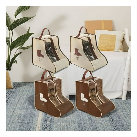 PVC Shoe Bags for Travel & Storage - Boot Protector Organizer with Transparent Window - Dustproof, Moisture-Resistant Shoe Covers for Women Men - Portable Hanging Shoe Bags