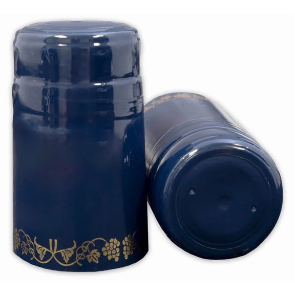 PVC Shrink Wraps - Blue w/Gold Grapes