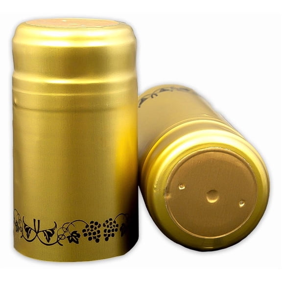 PVC Shrink Wraps - Gold w/Black Grapes