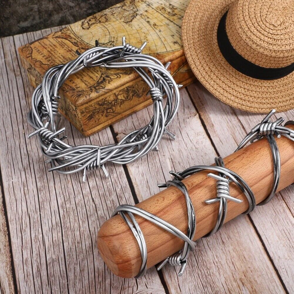 PVC Simulation Barbed Wire 2.4M Fake Barbed Wire Prop Halloween Decor ...
