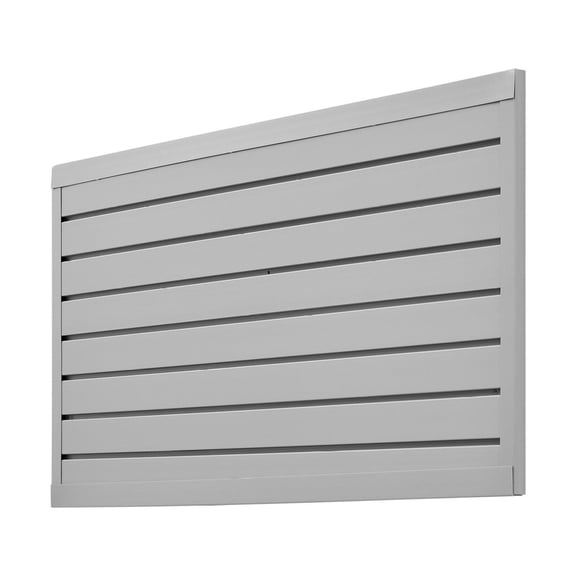 PVC Slat Wall Paneling 2x4 ft, Garage Slatwall - Grey, 8ft Modular Wall Storage System - Easy Install, Adjustable Slat Wall for Tools, Display