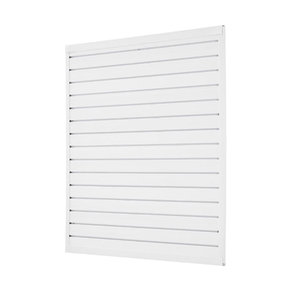 PVC Slat Wall Paneling 4x4 ft, Garage Slatwall Panels, White Modular Wall Storage System, Adjustable Slat Wall for Workshop, Shed, Retail Display, 16 Sq Ft