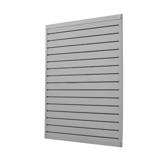 PVC Slat Wall Paneling 4x4 ft - Garage Slatwall System, Grey - Modular Storage & Display Panels, DIY Cuttable, 16 sq ft Kit