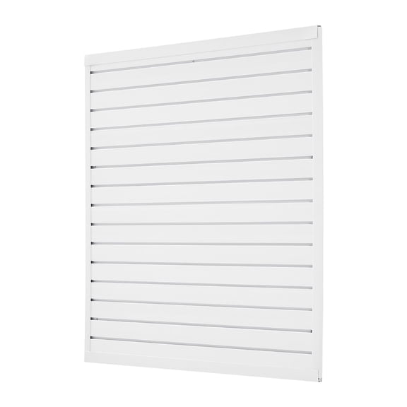 PVC Slat Wall Paneling 4x4 ft, Modular Garage Wall Panels, Easy Install Adjustable White Slatwall with Coupling for Storage