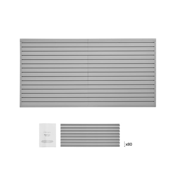 PVC Slat Wall Paneling 8x4 ft - Garage Slatwall System, Grey - Modular Adjustable Wall Panels for Storage & Display, DIY Cuttable